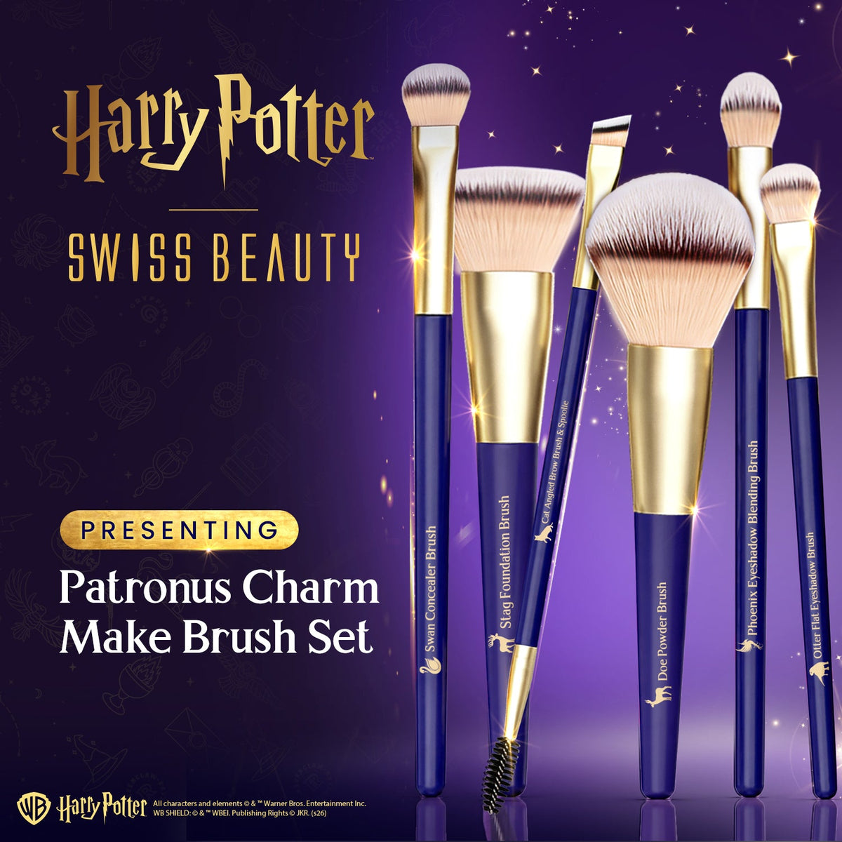 Patronus Charm Makeup Brush Set - HP