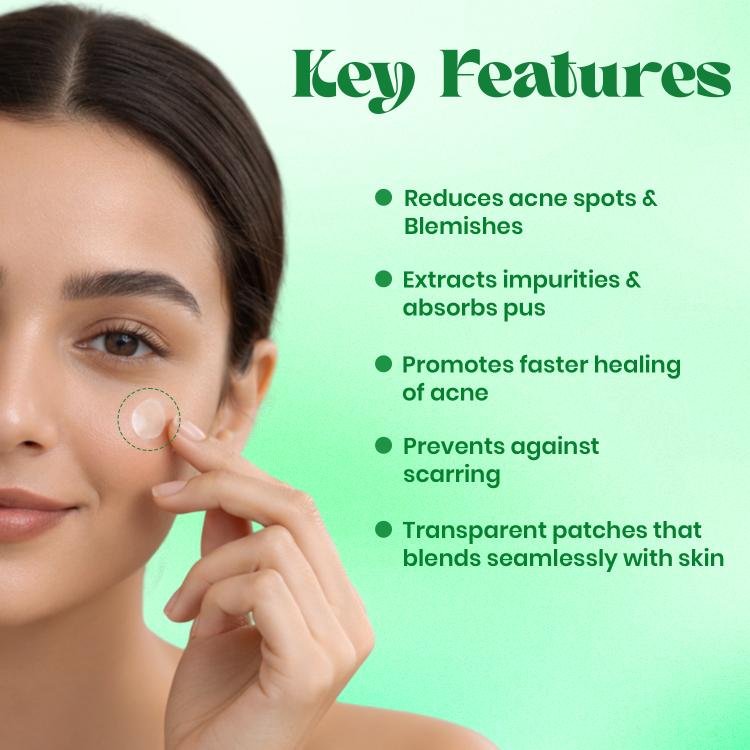 JAQULINE USA Acne Relief Patches with Cica | Hydrocolloid Pimple Patches | Soothing Spot Treatment | Absorbs Acne Secretion |