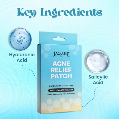 JAQULINE USA Acne Relief Patches with Hyaluronic Acid | Hydrocolloid Pimple Patches | Soothing Spot Treatment | Absorbs Acne 