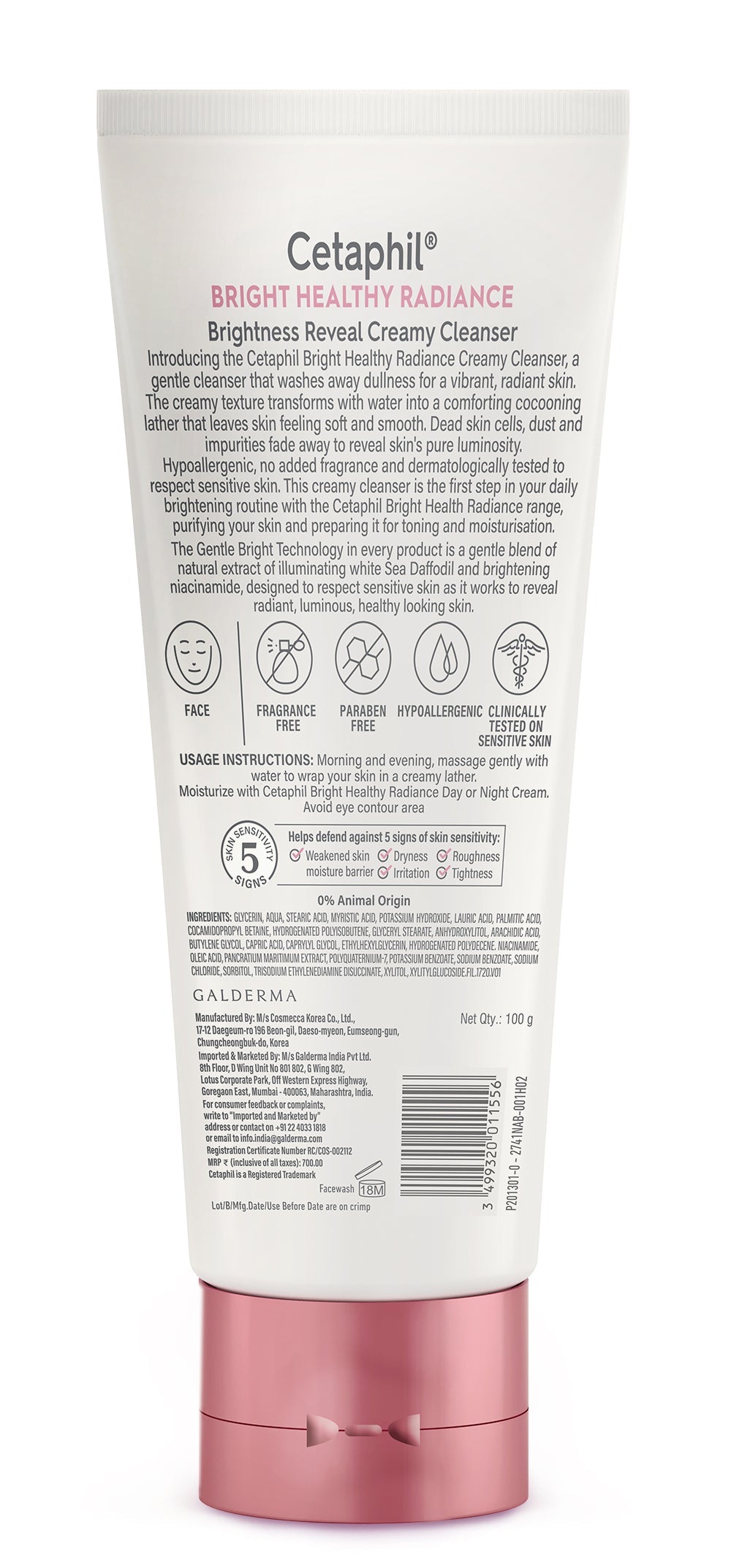 Cetaphil BHR Brightens Reveal Creamy Cleanser 100g