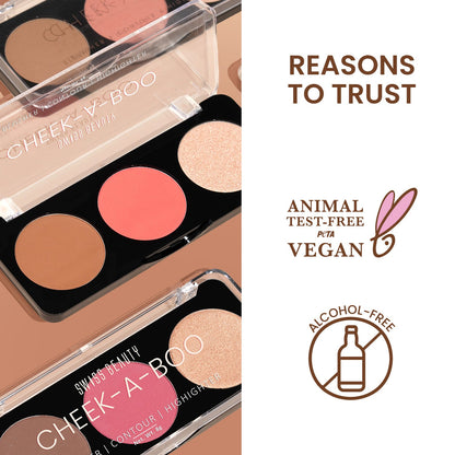 Cheek-A-Boo 3-in-1 Face Palette with Blusher , Contour and Highlighter