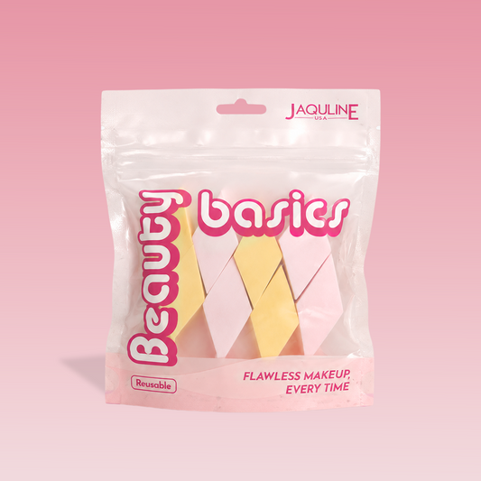 JAQULINE USA Makeup Sponge Rhombus Shape Foundation Blender Set Soft Latex Free Multi Use Beauty Sponges for Liquid Cream Pow