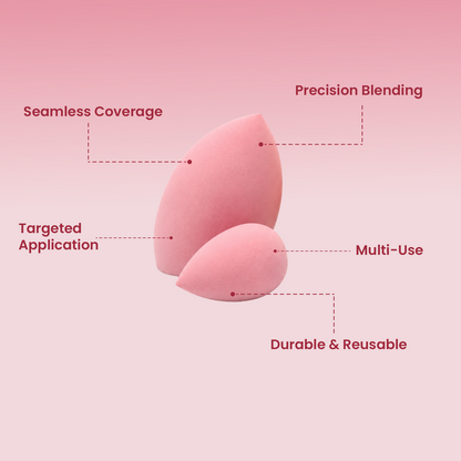 JAQULINE USA Makeup Blender Sponge Set Mixed Shapes Foundation Concealer Blending Soft Latex Free Beauty Sponges Flawless Air