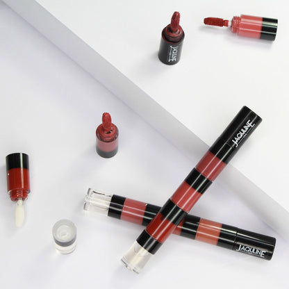 Jaquline USA Stack Attack 4 in 1 Liquid Lipstick-Boss Bold (Bold Pink+ Bold Brown+ Bold Red+ Transparent Gloss) 4ml |Light We