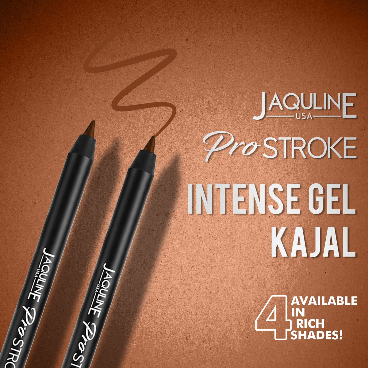 Jaquline USA Pro Stroke Intense Gel Kajal Super Brown 1.2 g |Smudge Proof |Long Lasting |Waterproof| Enriched with Vitamin E