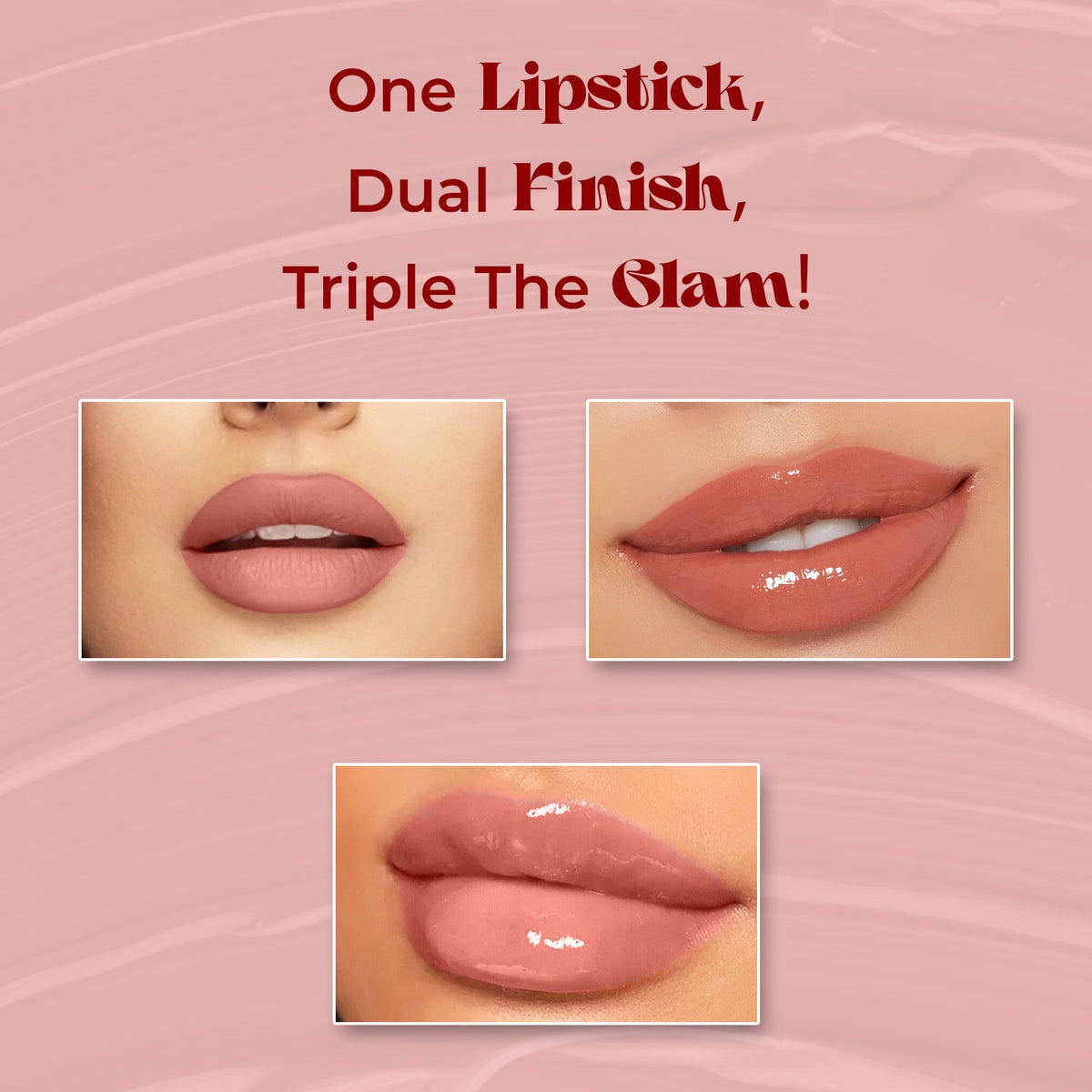 Jaquline USA Double Take Matte & Gloss Lipstick (6.5 ml) Cocoa Drizzle 01, Long-Lasting & Non-Transfer