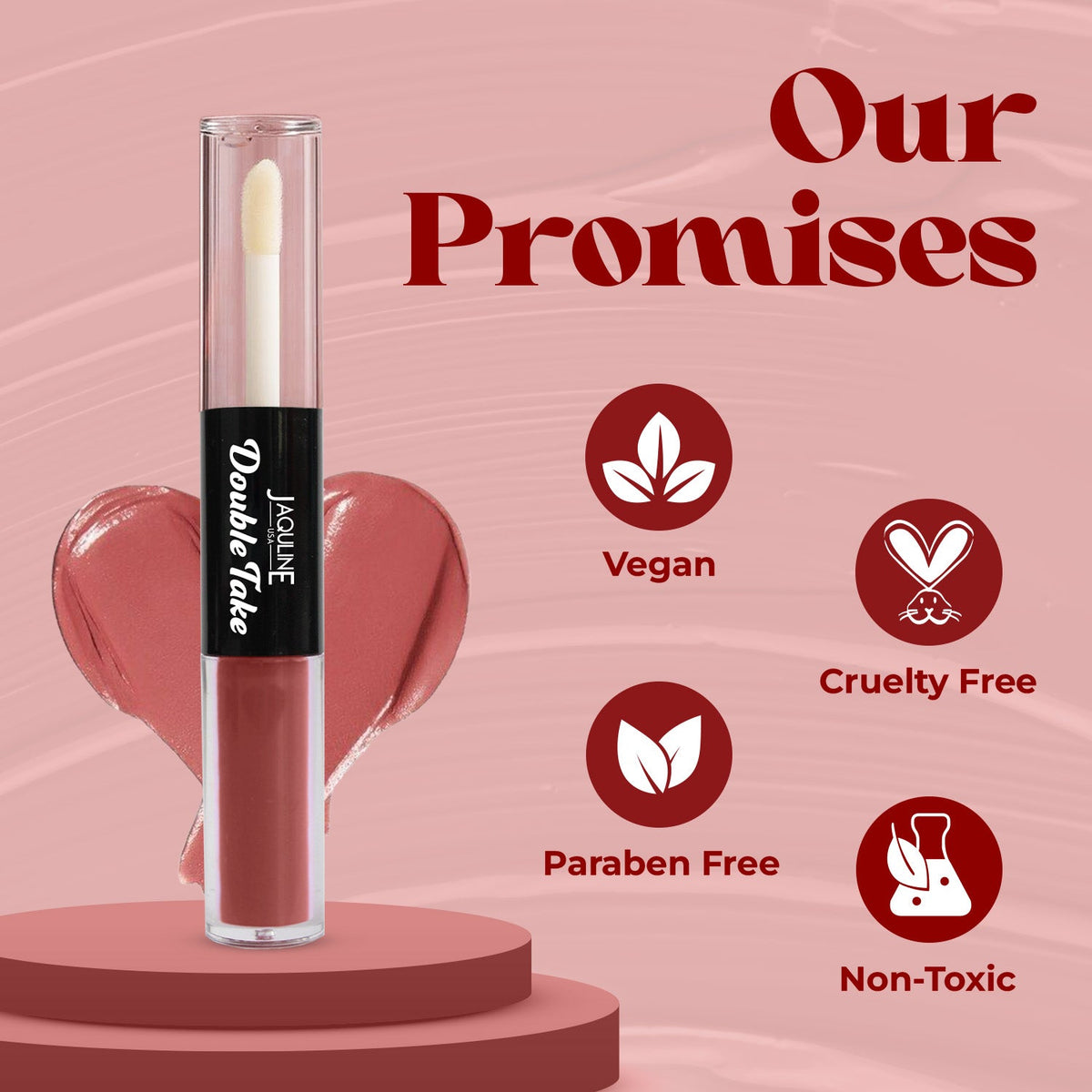 Jaquline USA Double Take Matte & Gloss Lipstick (6.5 ml) Cocoa Drizzle 01, Long-Lasting & Non-Transfer