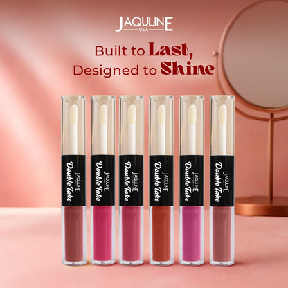 Jaquline USA Double Take Matte & Gloss Lipstick (6.5 ml) Cocoa Drizzle 01, Long-Lasting & Non-Transfer