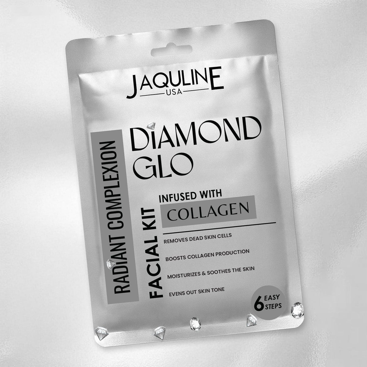 Jaquline USA Diamond GLO Facial Kit Radiance, Hydration & Youthful Glow (42 g)