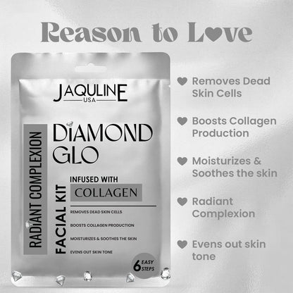 Jaquline USA Diamond GLO Facial Kit Radiance, Hydration & Youthful Glow (42 g)
