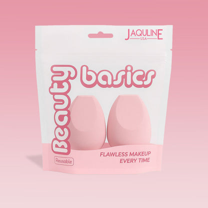 JAQULINE USA Makeup Blender Sponge Dual Cut Shape for Foundation Contour Concealer Precision Blending Soft Latex Free Flawles
