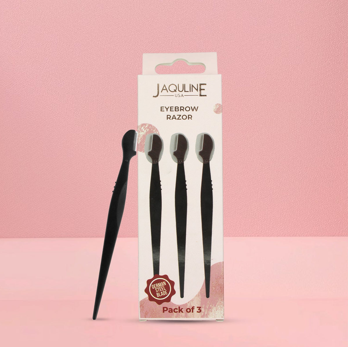 JAQULINE USA Eyebrow Razor for Women, Dermaplaning Tool for Smooth Skin, Pack of 3