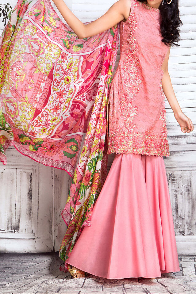 Komal's FE-61 Embroidered Chiffon 3PC Suit
