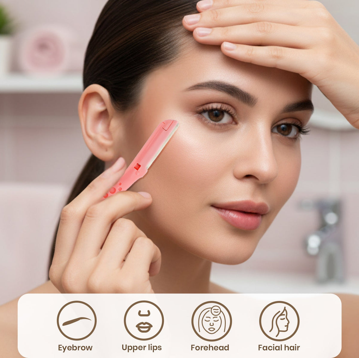 JAQULINE USA Face Razor for Women, Facial Hair & Peach Fuzz Remover, Pack of 3