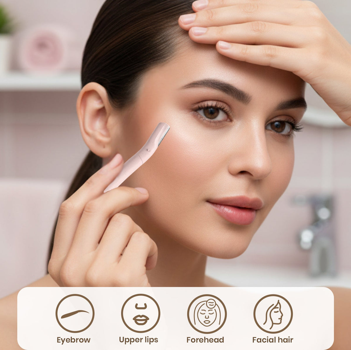 JAQULINE USA Face Razor for Women, Dermaplaning Tool for Eyebrows & Peach Fuzz, Pack of 3