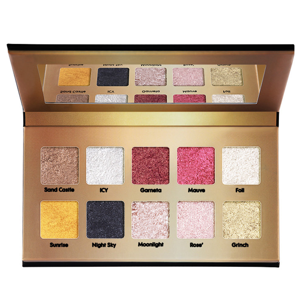 10 Color Metallic Eyeshadow Palette (Gemstones Collection)