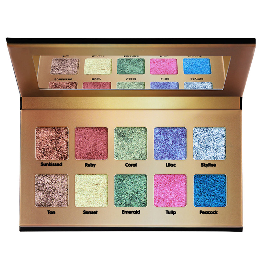 10 Color Metallic Eyeshadow Palette (Gemstones Collection)