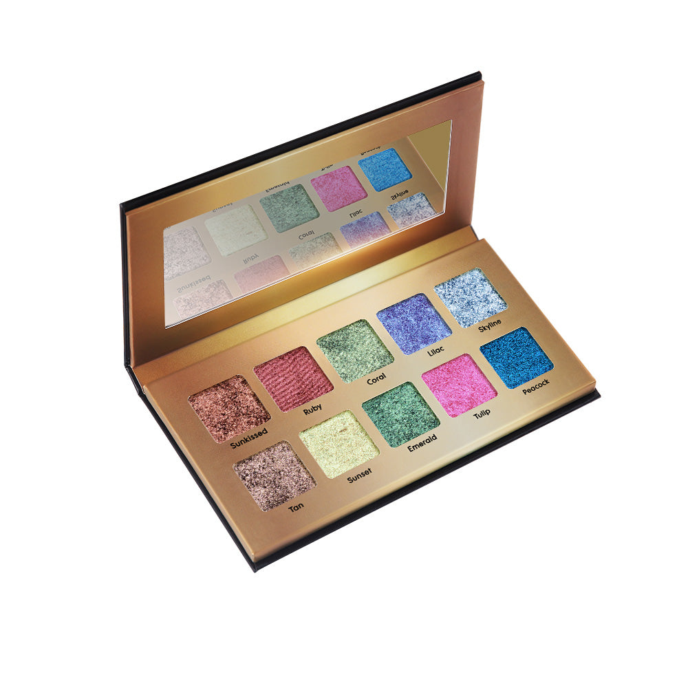 10 Color Metallic Eyeshadow Palette (Gemstones Collection)