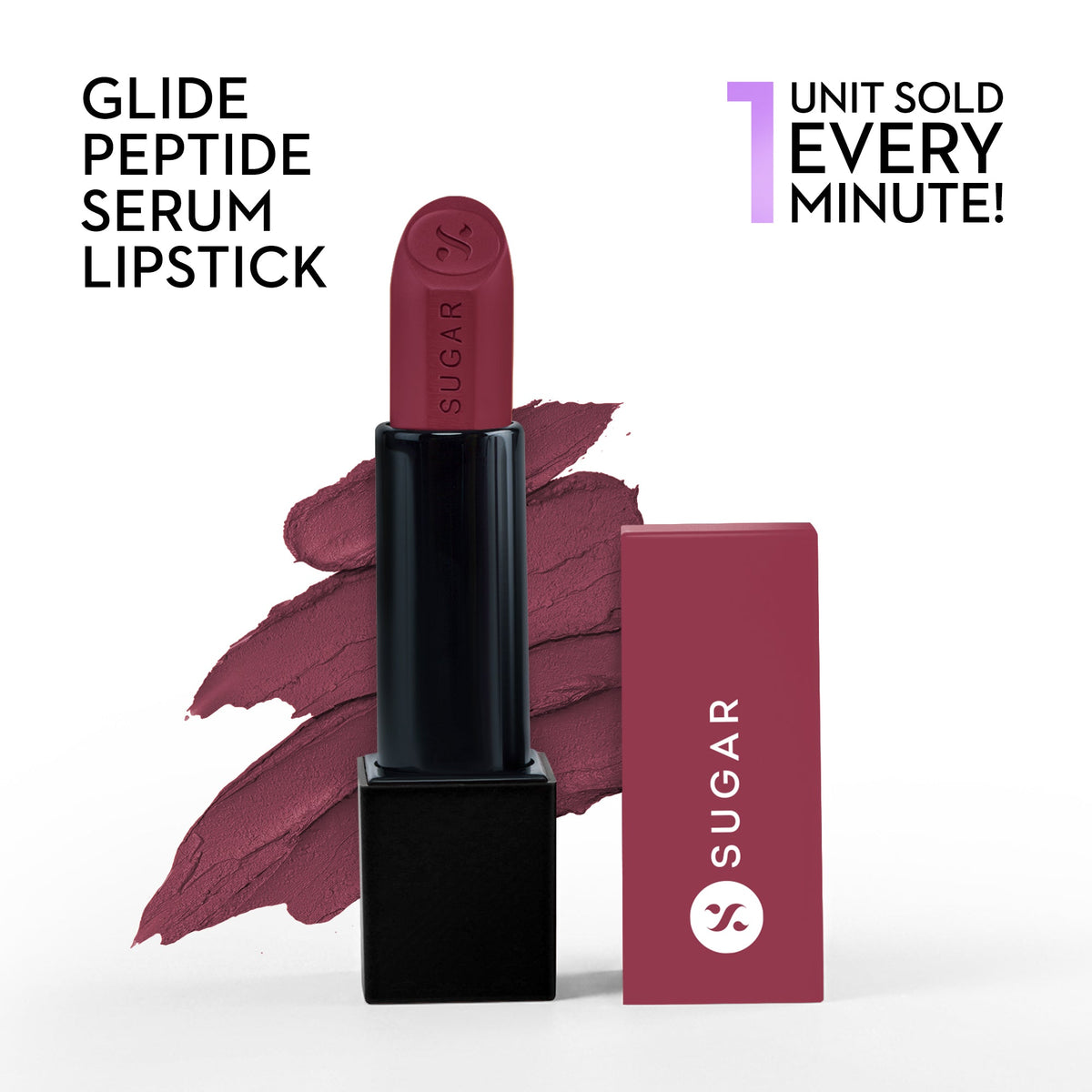 SUGAR Glide Peptide Serum Lipstick in 06 Moscow Mulberry#Color_06 Moscow Mulberry