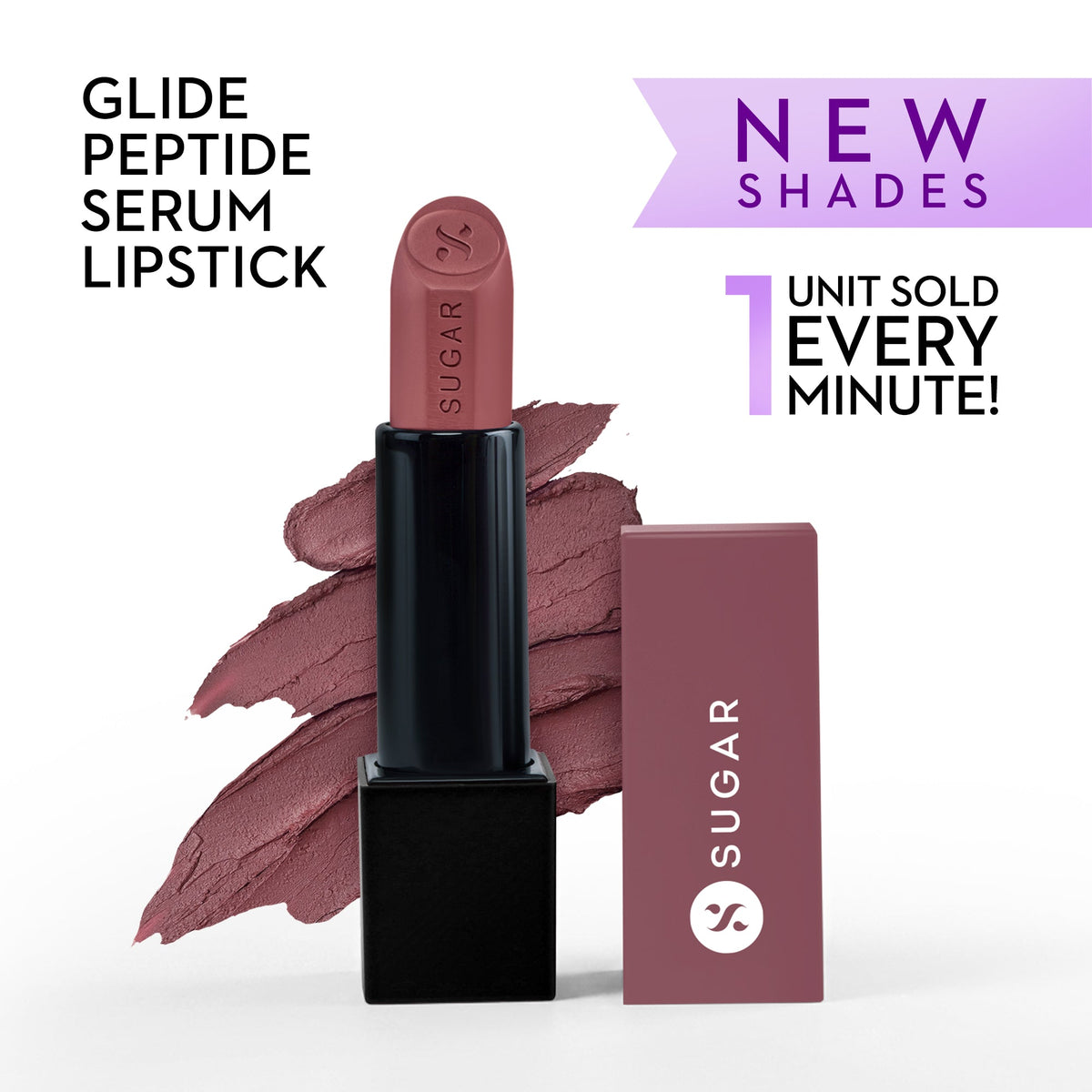 SUGAR Glide Peptide Serum Lipstick in 11 Malta Mauve#Color_11 Malta Mauve