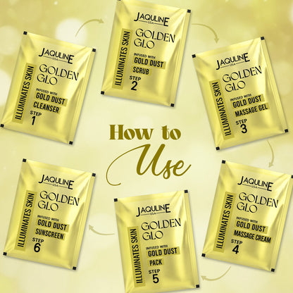 Jaquline USA Golden Glo Gold Dust Facial Kit Brightening & Anti-Ageing Care (42g)