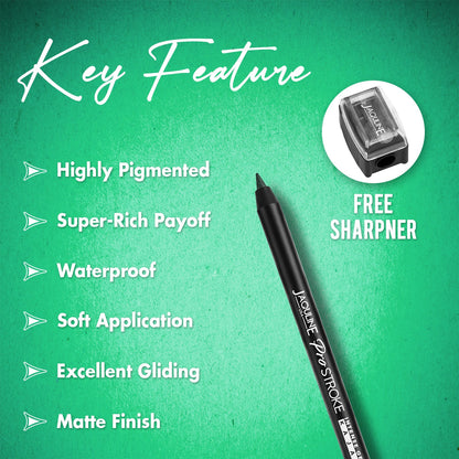 Jaquline USA Pro Stroke Intense Gel Kajal Jade Green 1.2 g |Smudge Proof |Long Lasting |Waterproof| Enriched with Vitamin E