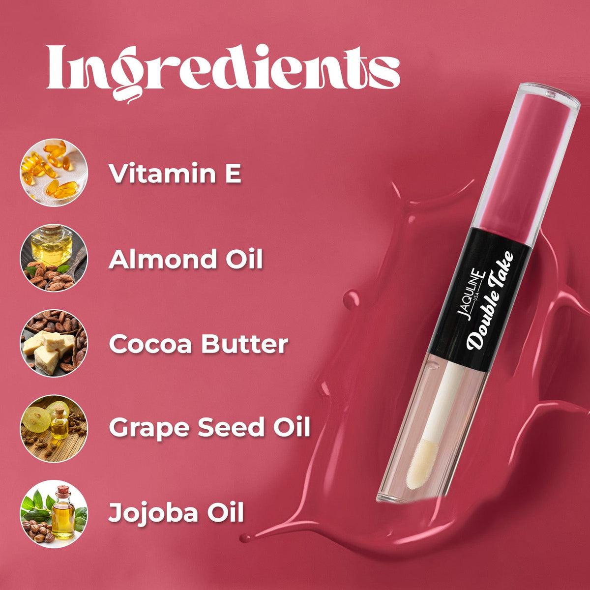 Jaquline USA Double Take Matte & Gloss Lipstick (6.5 ml) Hazelnut Roast 03, Long-Lasting & Non-Transfer