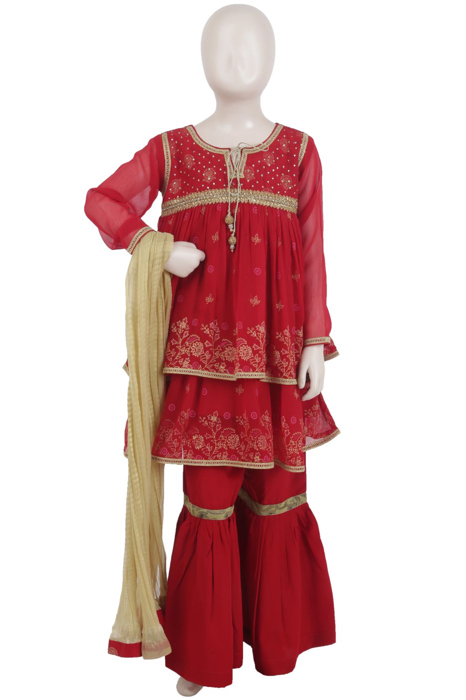Komal's Girls Formal Embroidered 3PC Suit