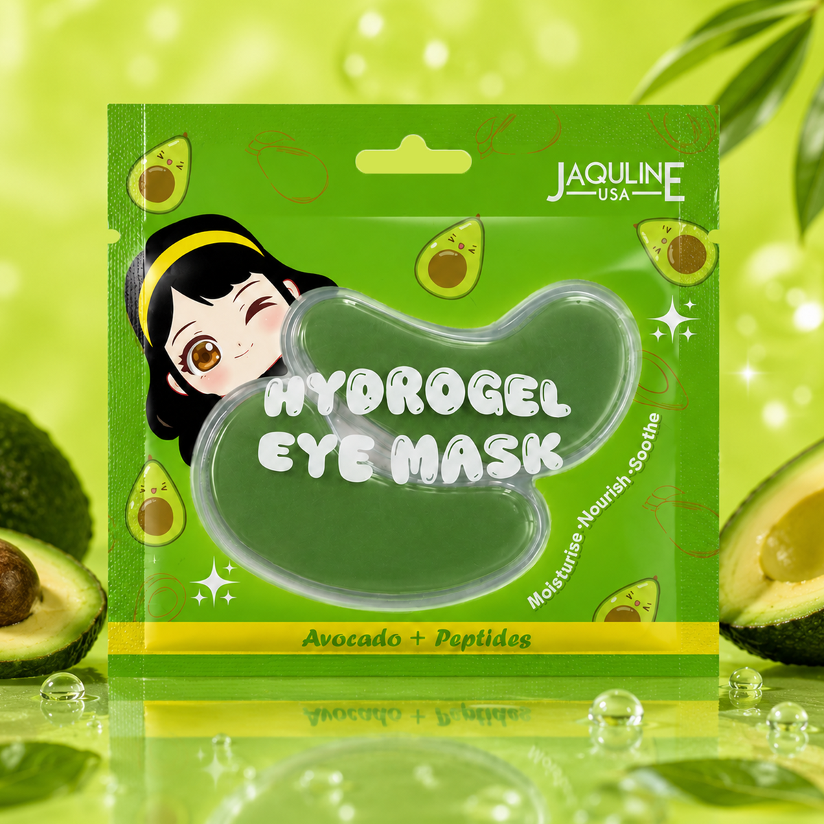 Jaquline USA Avocado + Peptides Hydrogel Eye Mask - 2 N