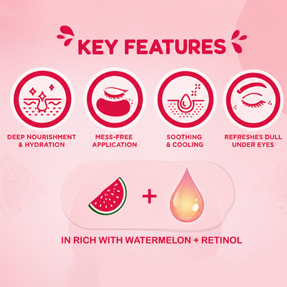 Jaquline USA Watermelon + Retinol Hydrogel Eye Mask - 2 N