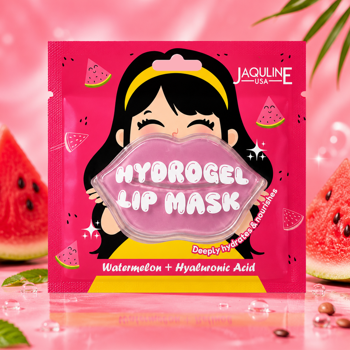 Jaquline USA Watermelon + Hyaluronic Acid Hydrogel Lip Mask - 1 N