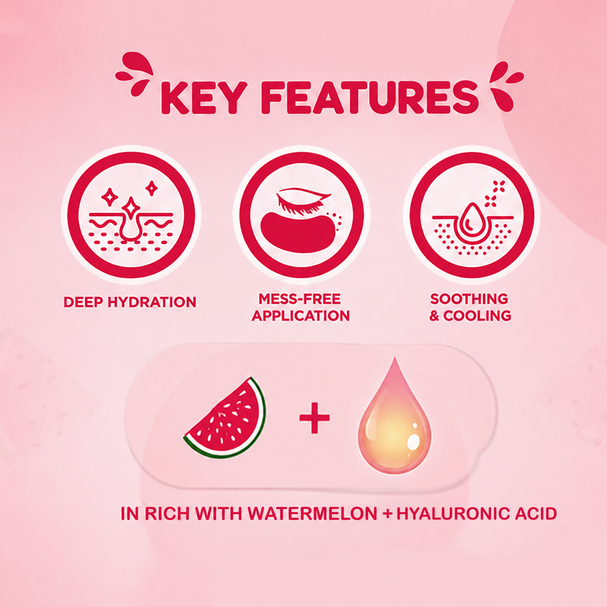 Jaquline USA Watermelon + Hyaluronic Acid Hydrogel Lip Mask - 1 N