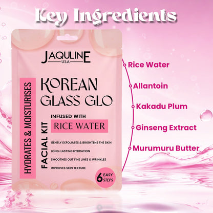 Jaquline USA Korean Glass GLO Facial Kit Glass Skin Glow & Improves Skin Texture (42 g)