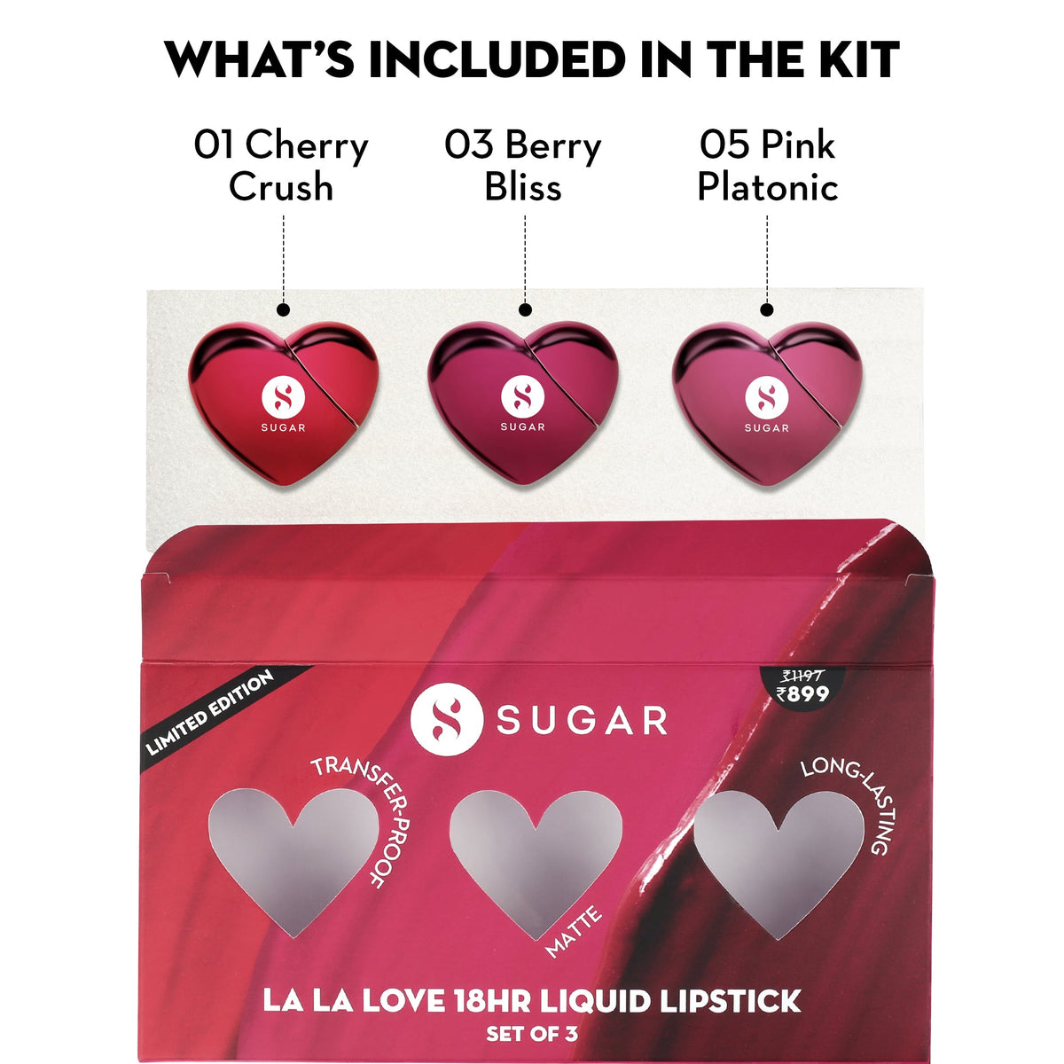 La La Love 18HR Liquid Lipstick Set (Pack Of 3)