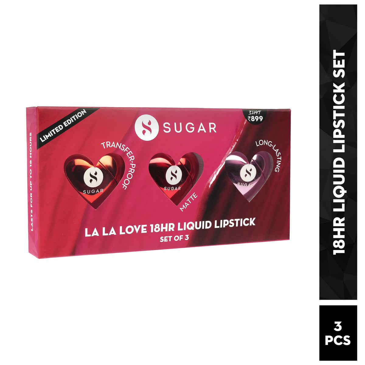 La La Love 18HR Liquid Lipstick Set (Pack Of 3)