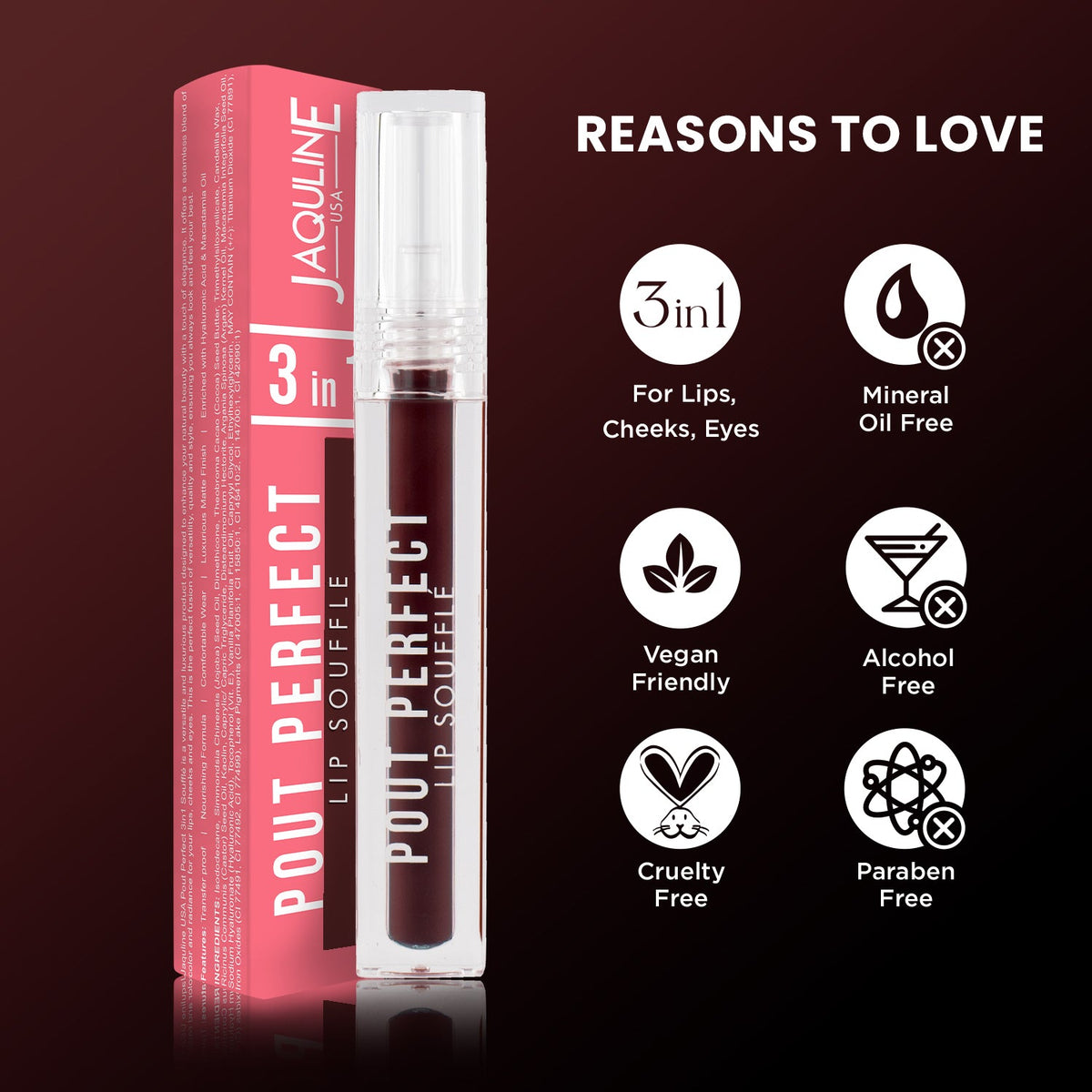 Jaquline USA Pout Perfect Lip Souffle, long lasting Liquid Lipstick, Matte Finish & Smooth Texture, Transfer Proof & Enriched