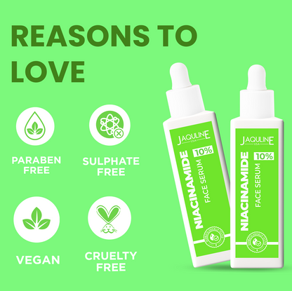 Jaquline USA Face Serum 10% Niacinamide Acid For Clear and Bright Skin, Fades Hyper pigmentation, Balancing Oil Production- 3