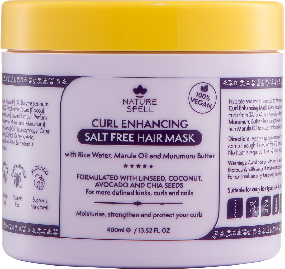 NATURE SPELL - CURL ENHANCING SALT FREE HAIR MASK 400ML