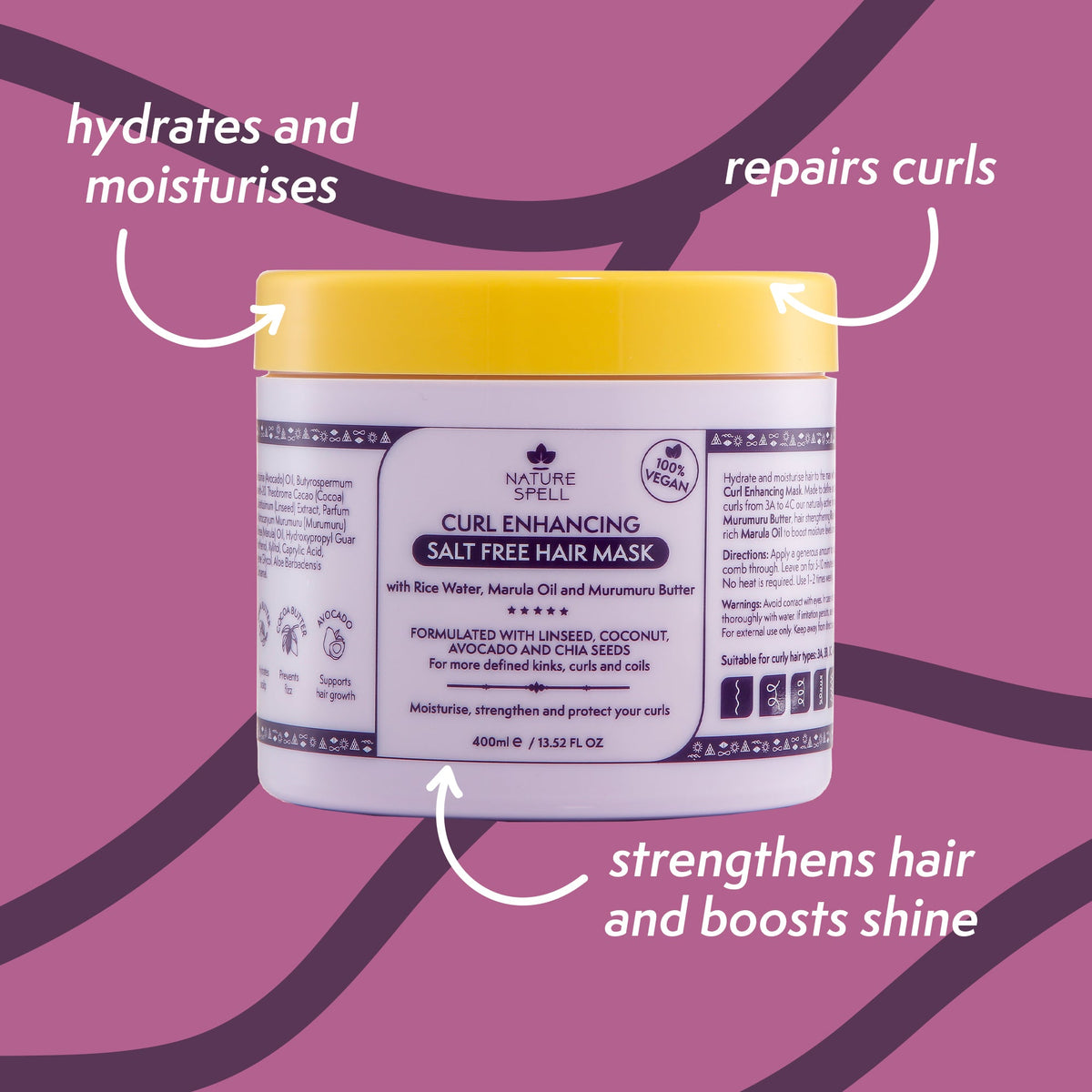 NATURE SPELL - CURL ENHANCING SALT FREE HAIR MASK 400ML