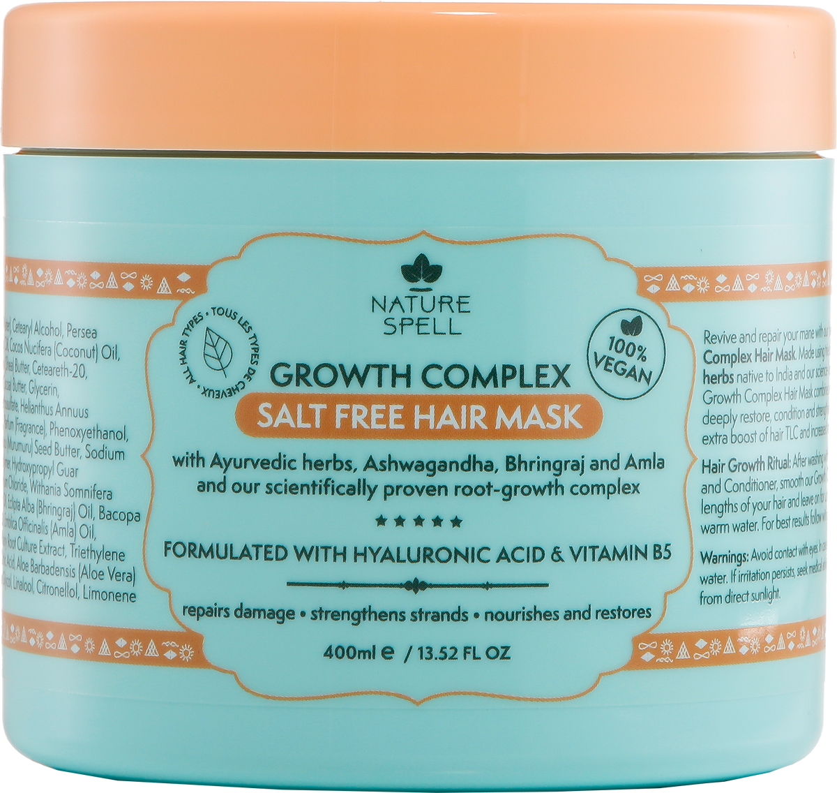 NATURE SPELL - GROWTH COMPLEX SALT FREE HAIR MASK 400ML