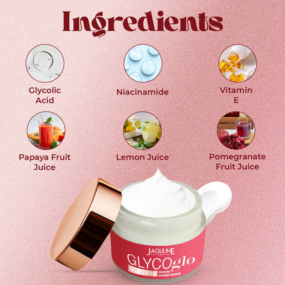 Jaquline USA Glyco Glo Night Cream 50g | Brightening & Repairing with Glycolic Acid
