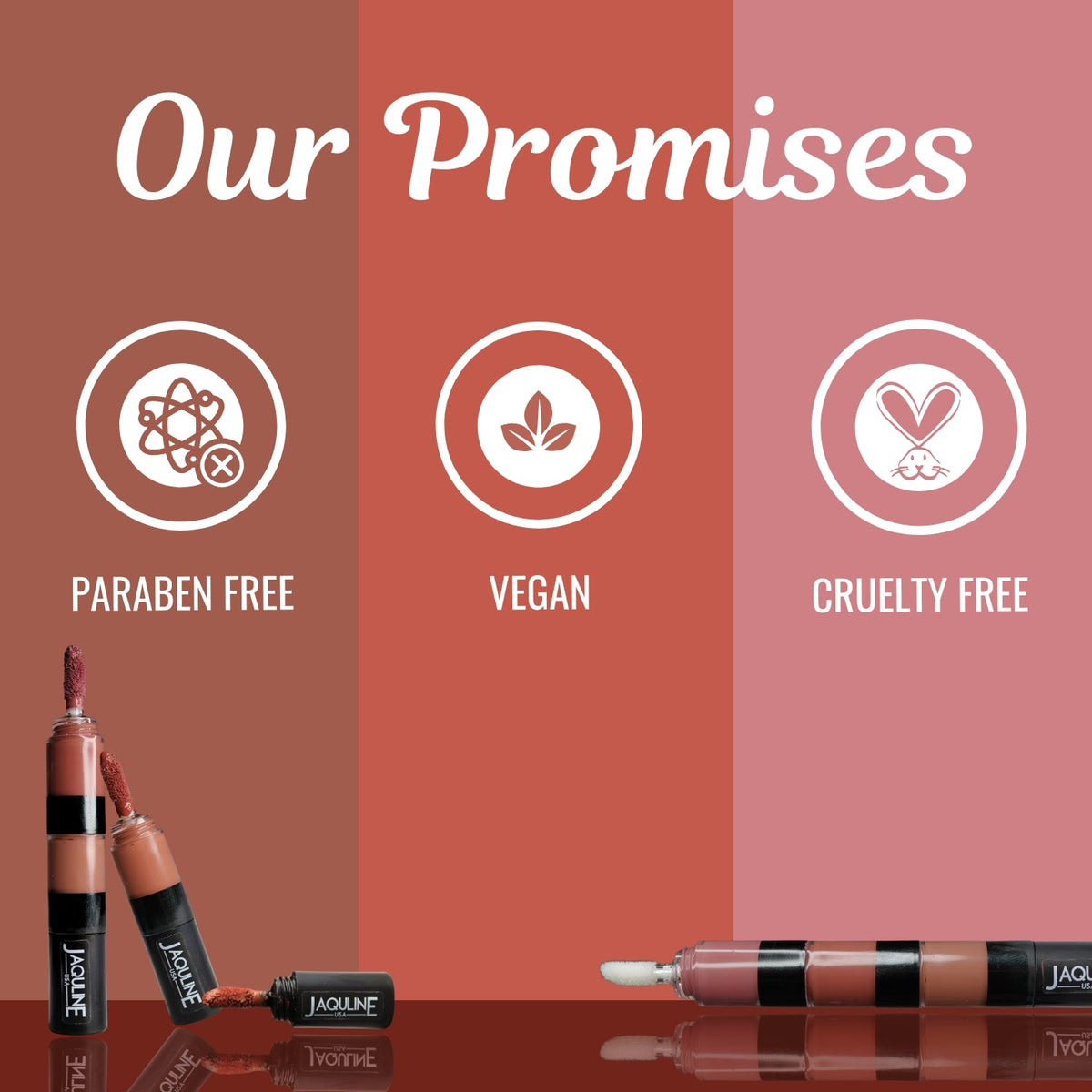 Jaquline USA Stack Attack 4 in 1 Liquid Lipstick-Nude Mood (Nude Beige+ Nude Brown+ Nude Pink + Transparent Gloss) 4ml |Light
