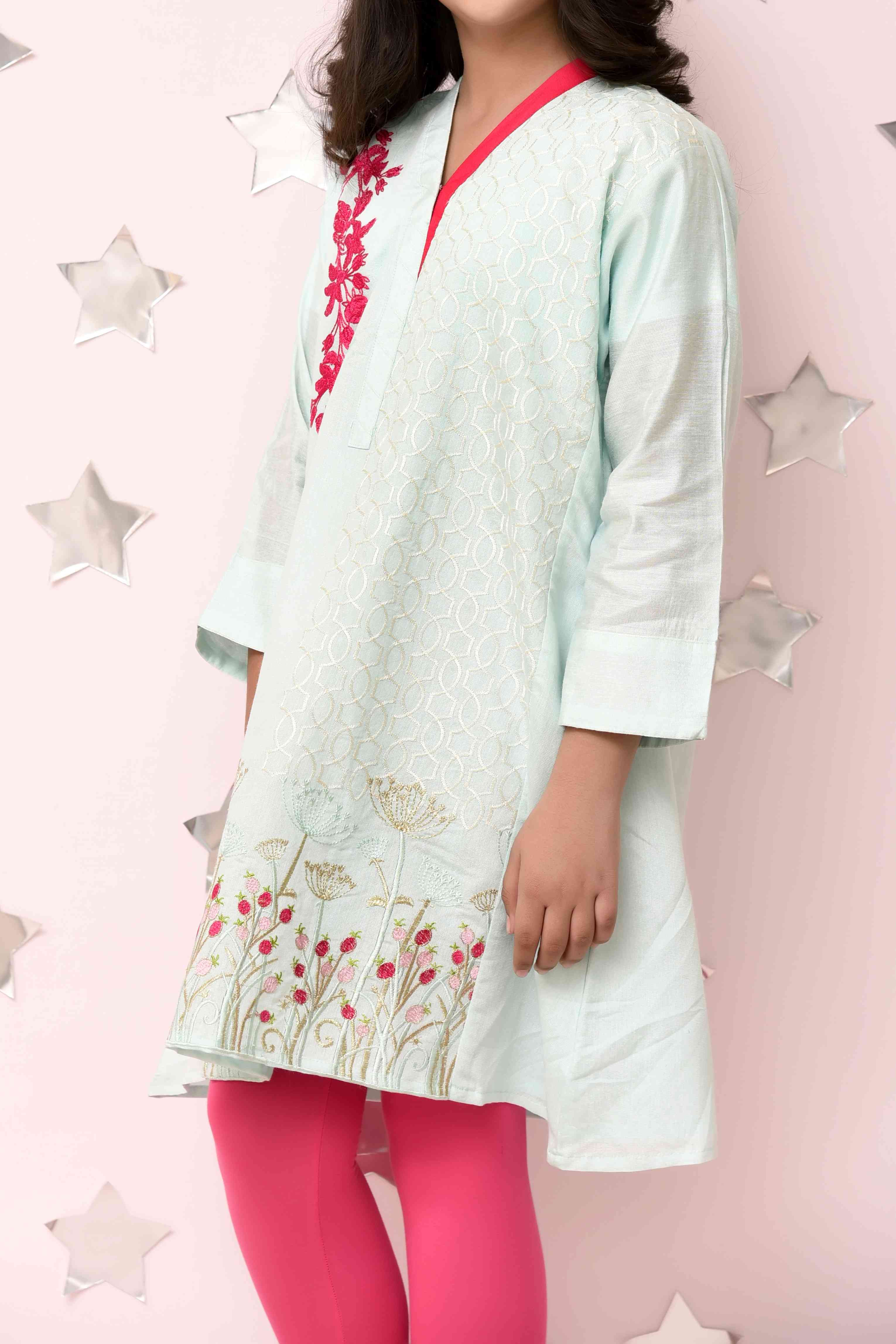 Komal's Girls Embroidered Kurti