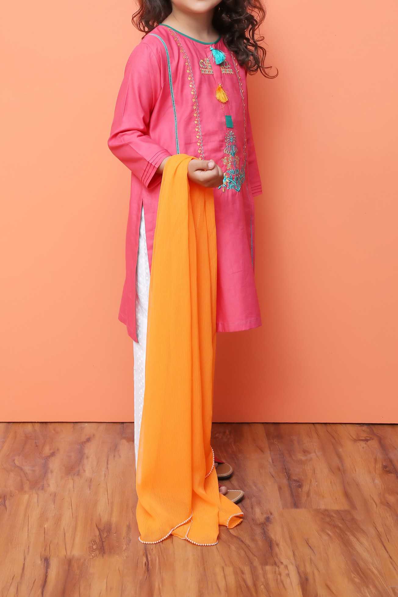 Komal's Girls Embroidered 3PC Suit