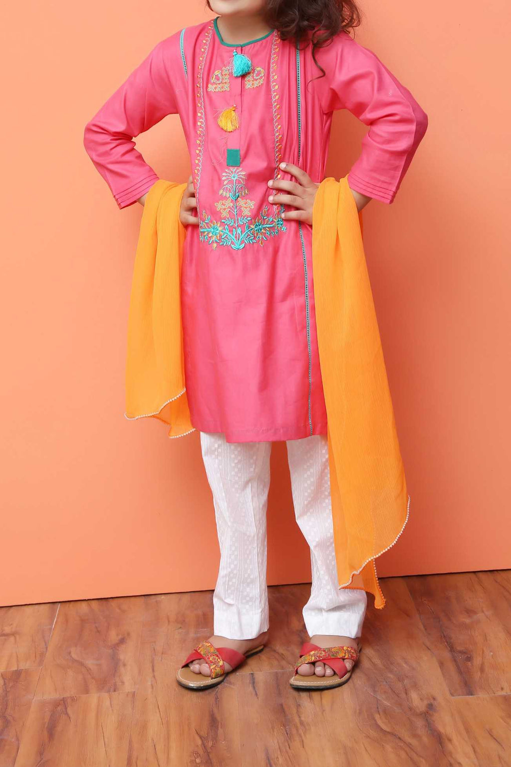 Komal's Girls Embroidered 3PC Suit