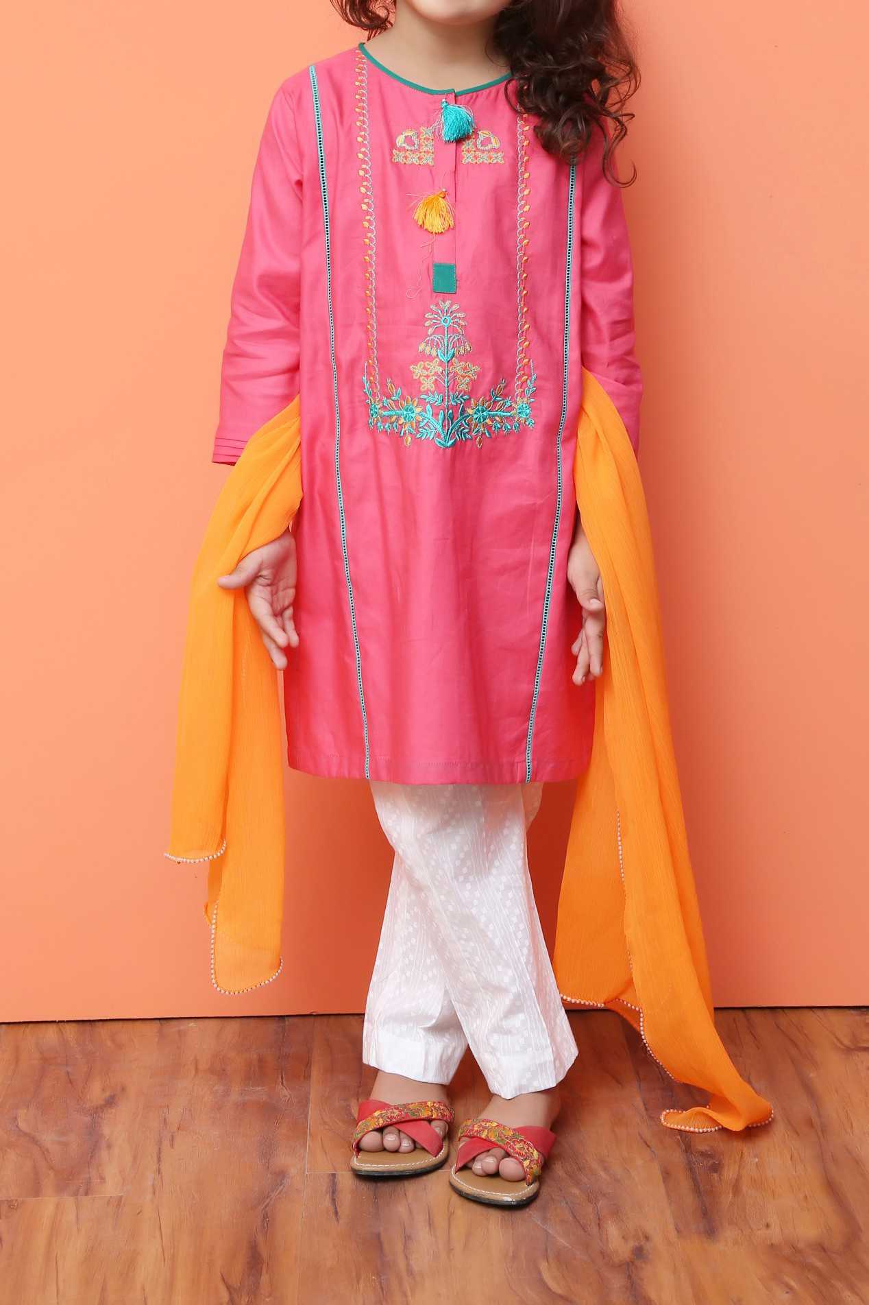 Komal's Girls Embroidered 3PC Suit