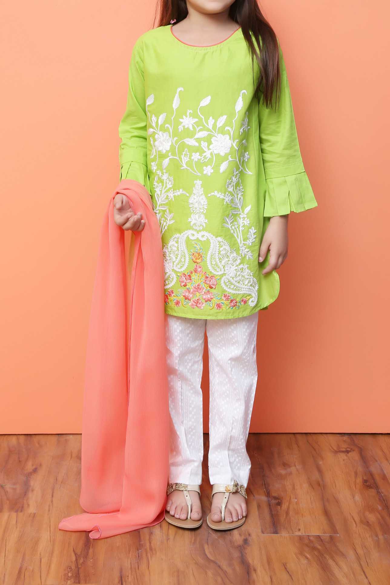 Komal's Girls Embroidered 3PC Suit