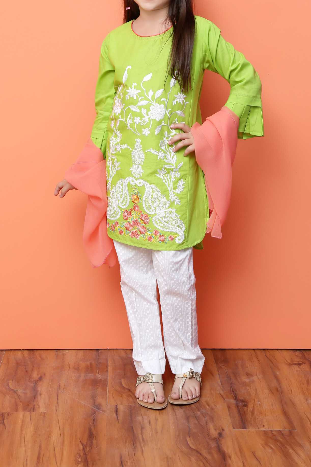 Komal's Girls Embroidered 3PC Suit