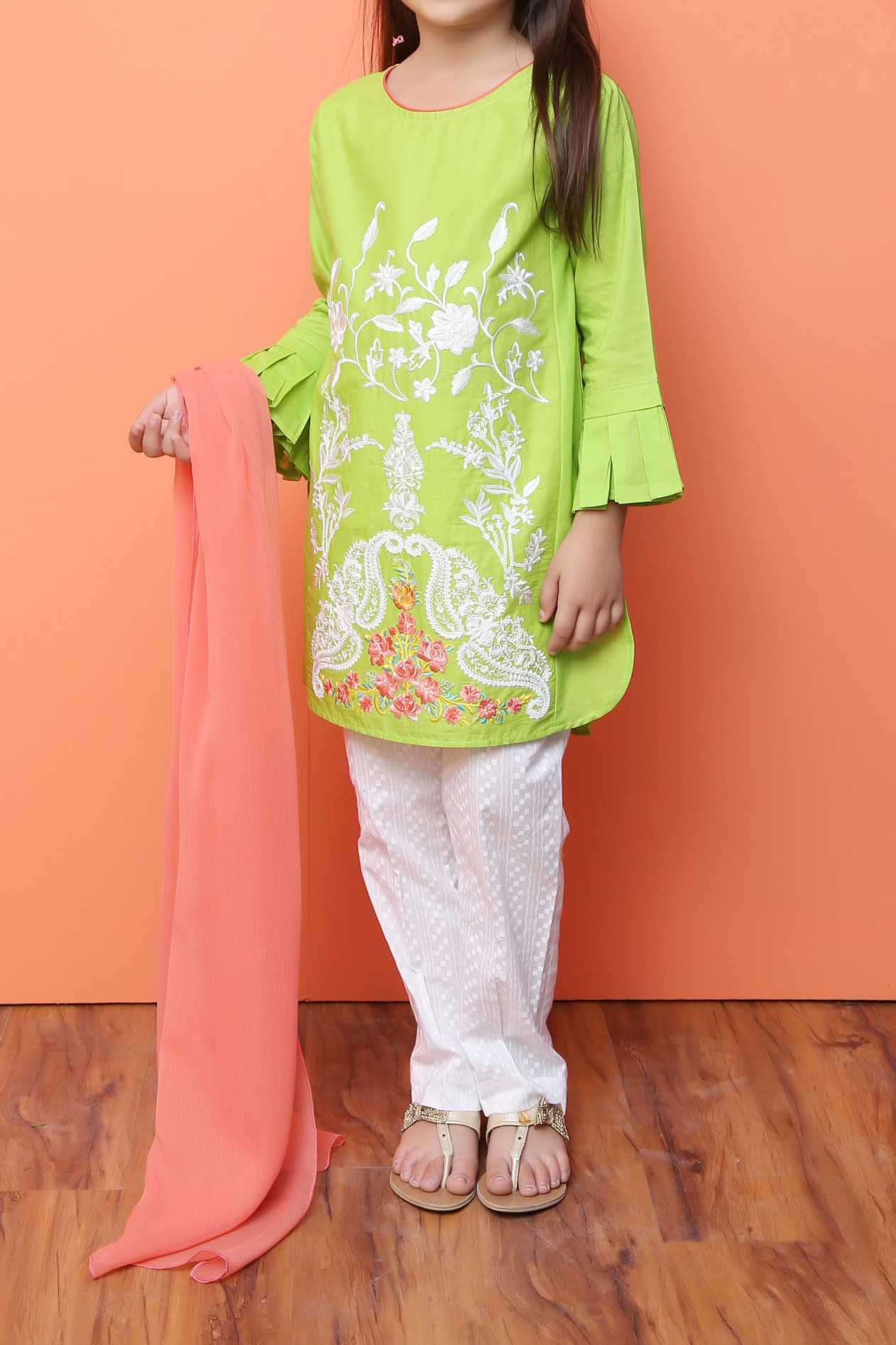 Komal's Girls Embroidered 3PC Suit
