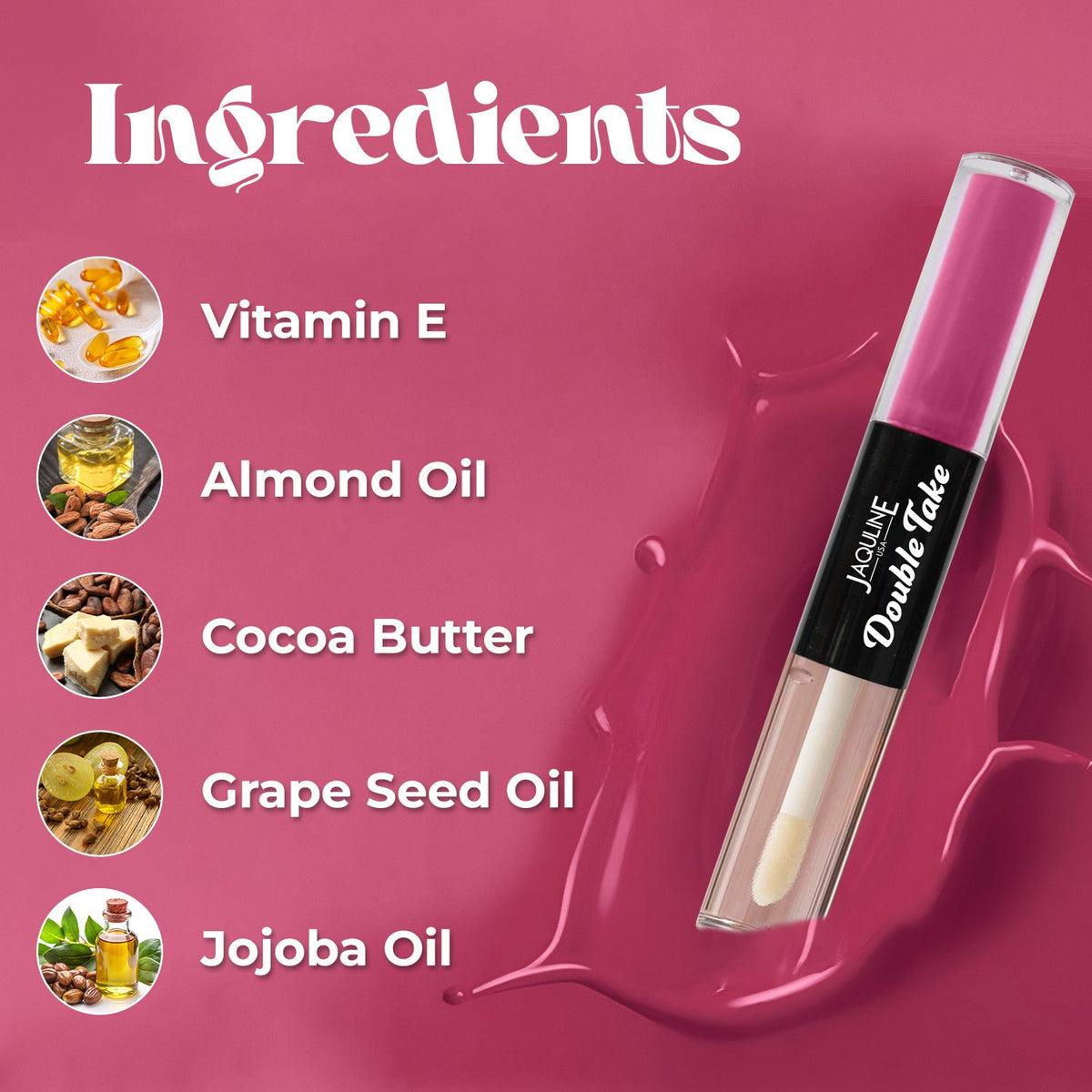 Jaquline USA Double Take Matte & Gloss Lipstick (6.5 ml) Pink Praline 05 Long-Lasting & Non-Transfer